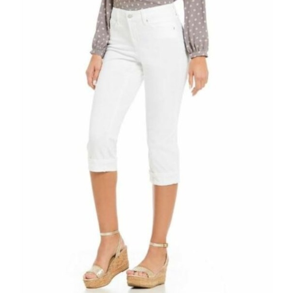 NYDJ Denim - NYDJ Marilyn Straight Cuffed Crop Jean Optic White